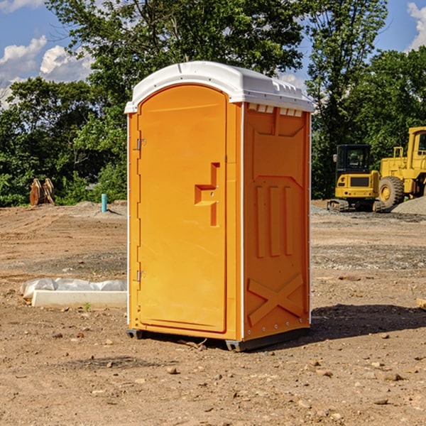 how often are the porta potties cleaned and serviced during a rental period in Lindsay